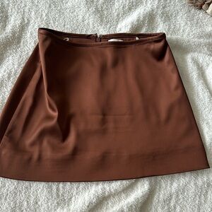 Wilfred vinyl brown mini skirt size 4